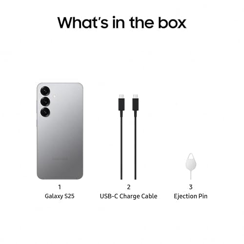 Samsung Galaxy S25 5G AI Smartphone (Silver Shadow, 12GB RAM, 256GB Storage), 50MP Camera with Galaxy AI