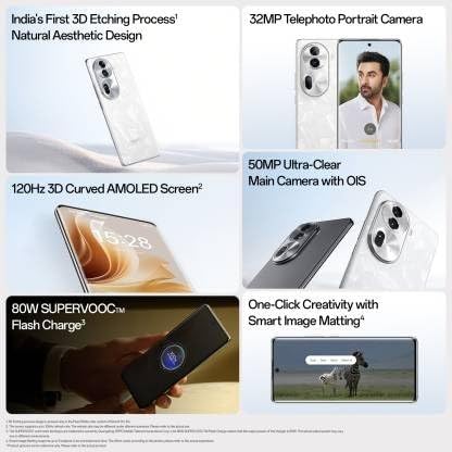 Oppo Reno 11 Pro 5G (Pearl White, 12GB RAM 256GB Storage)