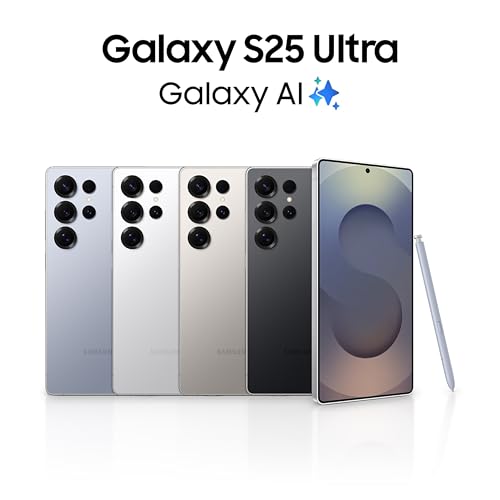 Samsung Galaxy S25 Ultra 5G AI Smartphone (Titanium Silverblue, 12GB RAM, 1TB Storage), 200MP Camera, S Pen Included, Long Battery Life