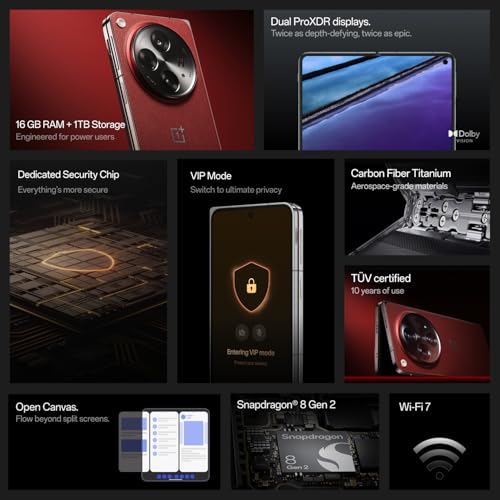 Oneplus Open (Apex Edition,16GB RAM, 1TB Storage), Crimson Shadow