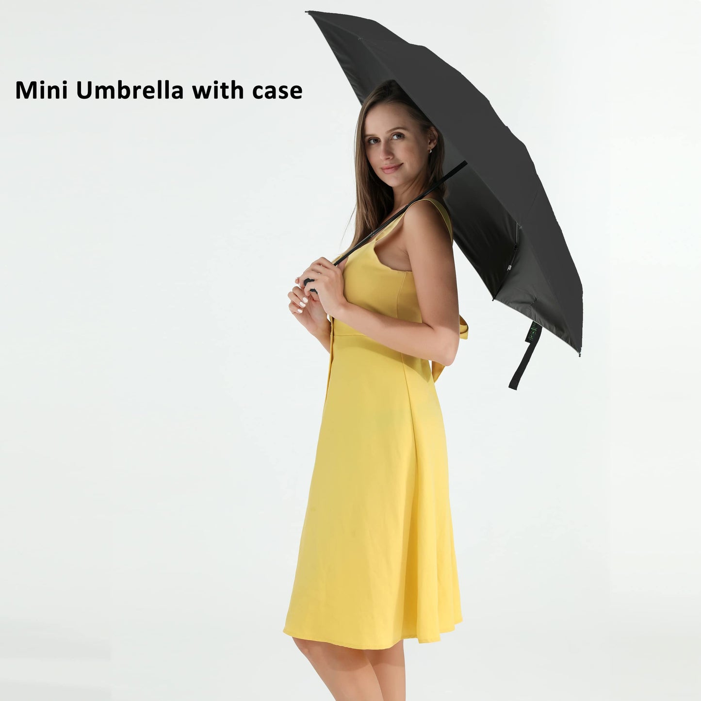 BAODINI Travel Mini Umbrella for Purse With Case-Small Compact UV Umbrella Protection Sun Lightweight Tiny Pocket Umbrella with Case for Women, Girls
