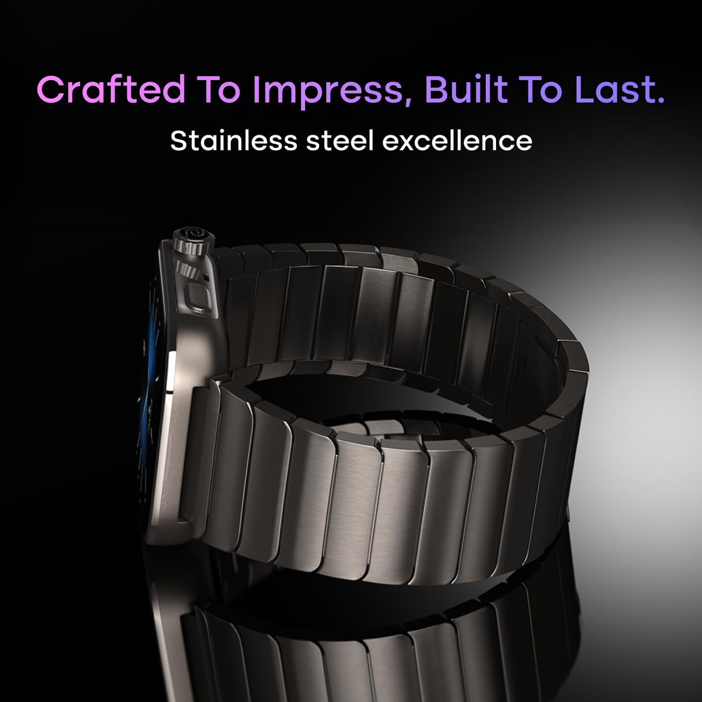 Noise Pro 6 Max Smart Watch:Intelligent AI, Endless AI Watch Faces, AI Companion, 1.96” AMOLED, Stainless Steel Build, Built-in GPS, 5 ATM, EN2 Processor,for iOS & Android(Signature Brown)