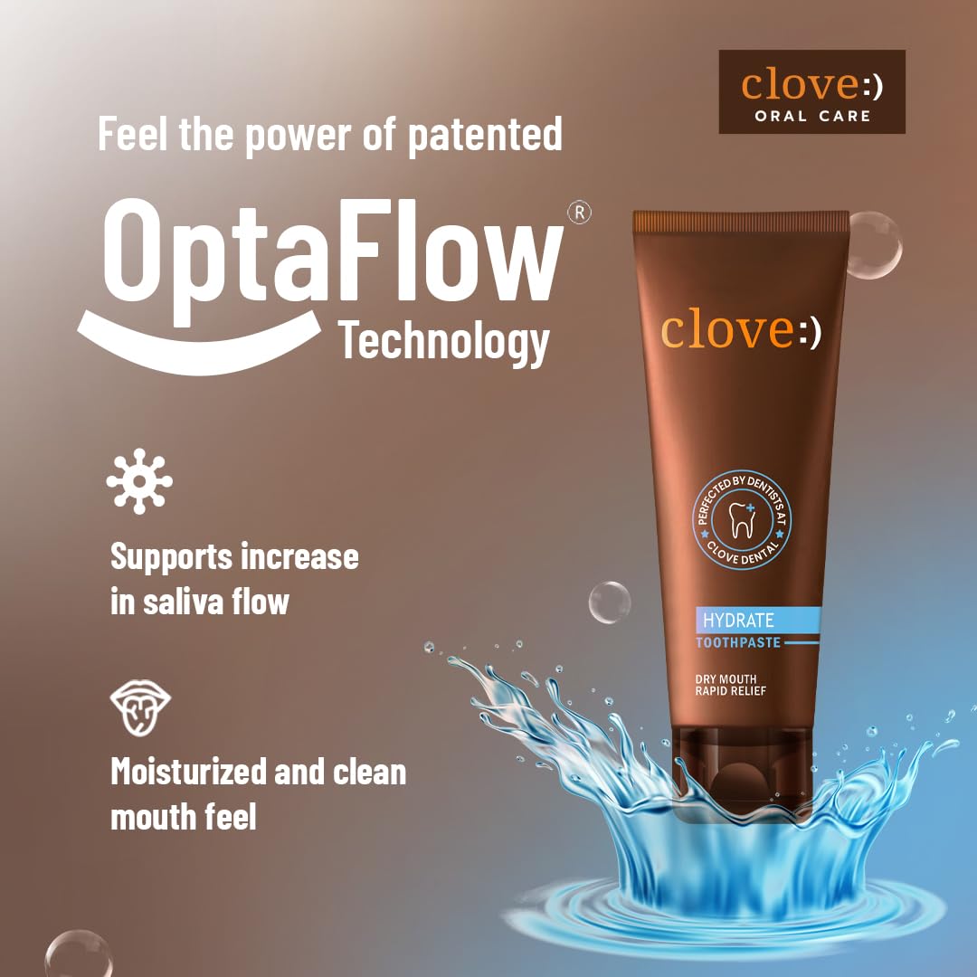 Clove Hydrate Toothpaste | Dry Mouth Solution | Strengthens Mouth's Natural Defense Systems | Boosts Saliva Production | Fights Bad Breath | Sugar Free | Triclosan Free | Paraben Free | Peroxide free| Pack of 1 (100g)