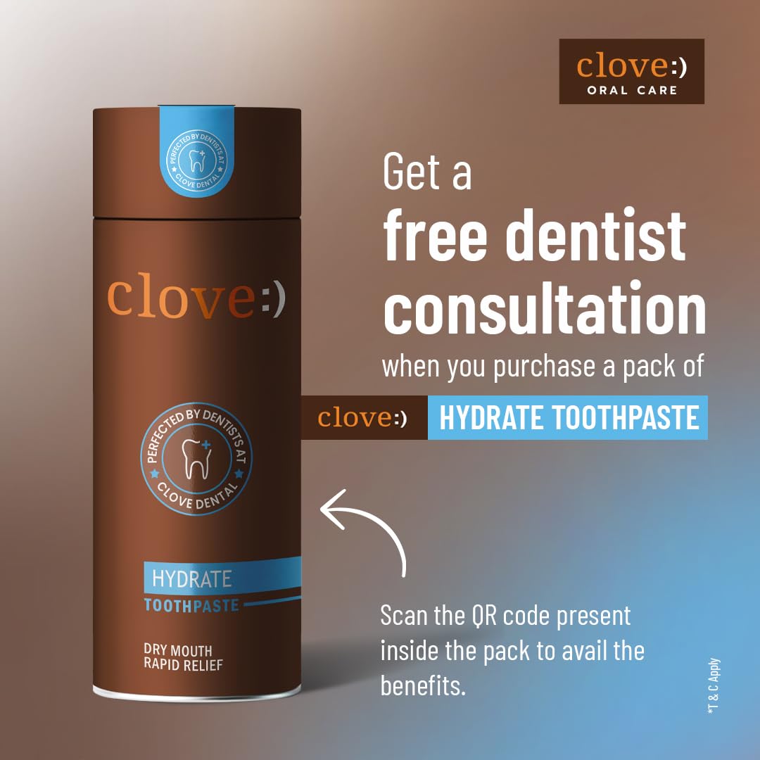 Clove Hydrate Toothpaste | Dry Mouth Solution | Strengthens Mouth's Natural Defense Systems | Boosts Saliva Production | Fights Bad Breath | Sugar Free | Triclosan Free | Paraben Free | Peroxide free| Pack of 1 (100g)
