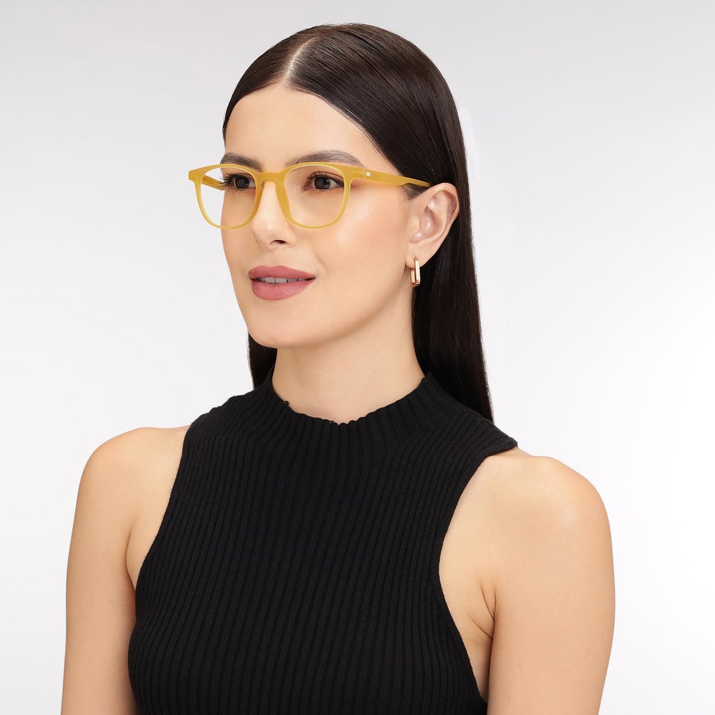 HUSTLR Zero Power Bluecut & Antiglare Computer Eyeglasses | Amber Full Rim Square | As Seen On Shark Tank | Peyush Bansal Glasses | For Men & Women | Medium | LB E14058-W