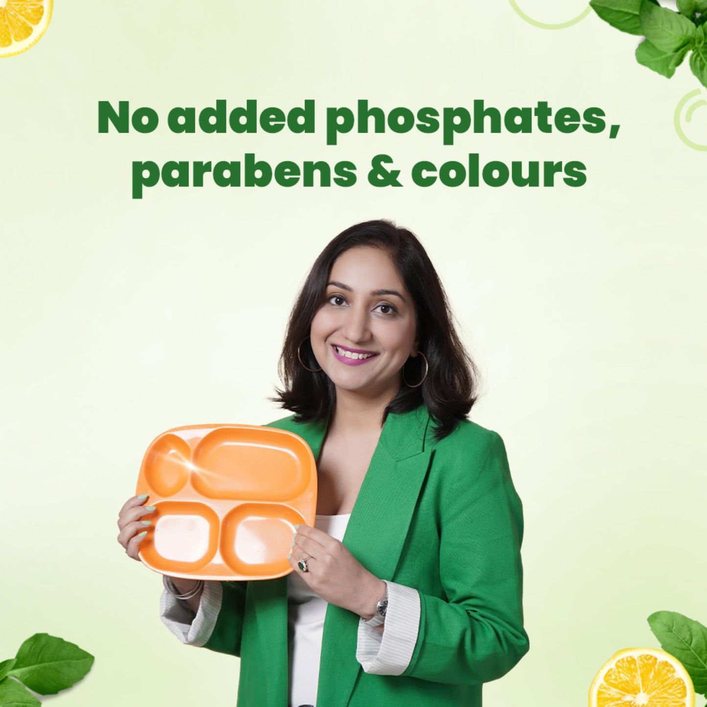 Koparo Organic Dishwash Liquid | 5 Litres | Lime And Basil Fragrance | Natural, Plant Based & Eco-Friendly | Removes Tough Grease, Soft on Hands | Baby & Pet Safe