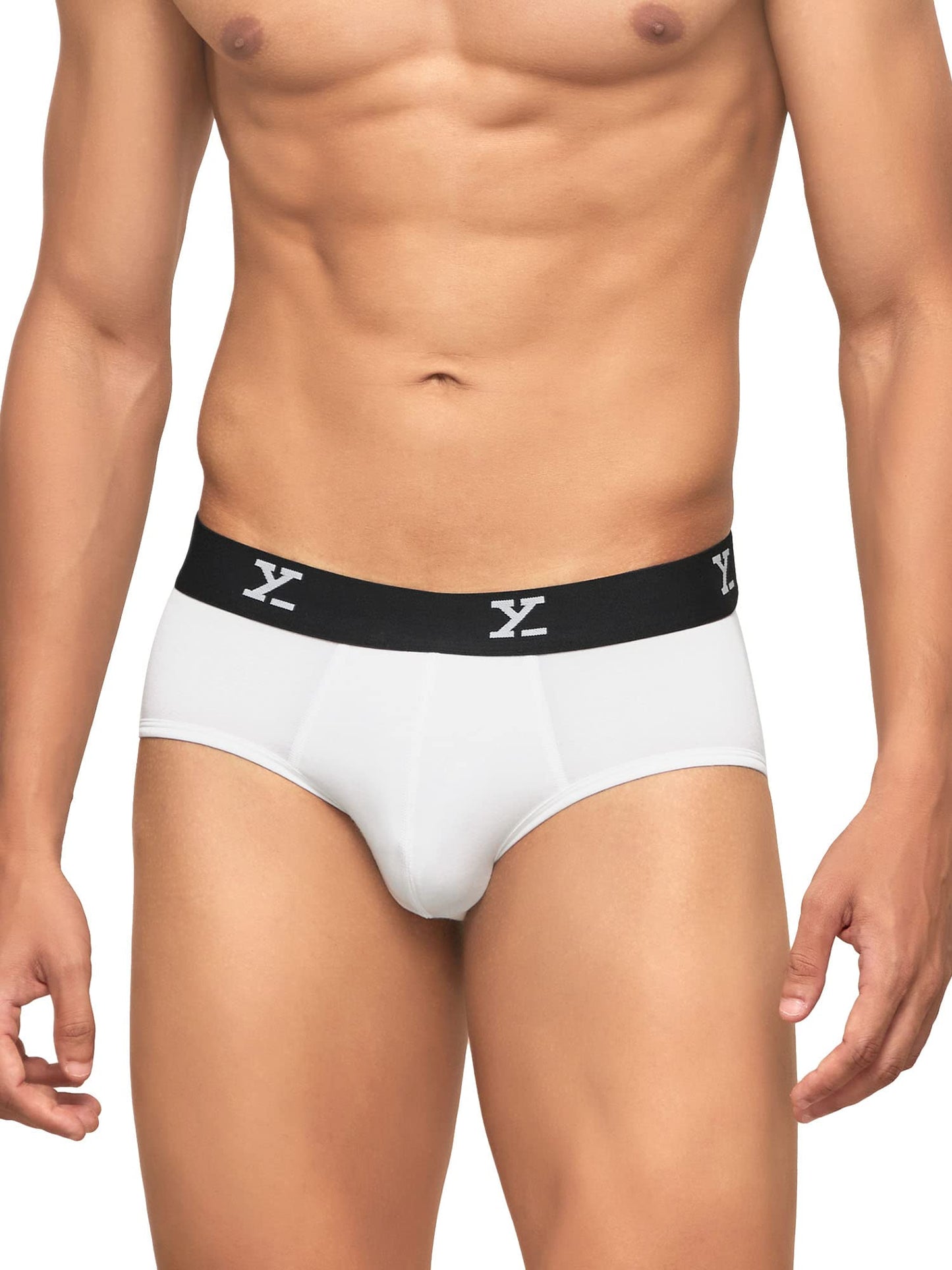 XYXX Men's Underwear Shuffle IntelliSoft Antimicrobial Micro Modal Brief Pack of 2 (Camo Blue & Orange ; White; M)