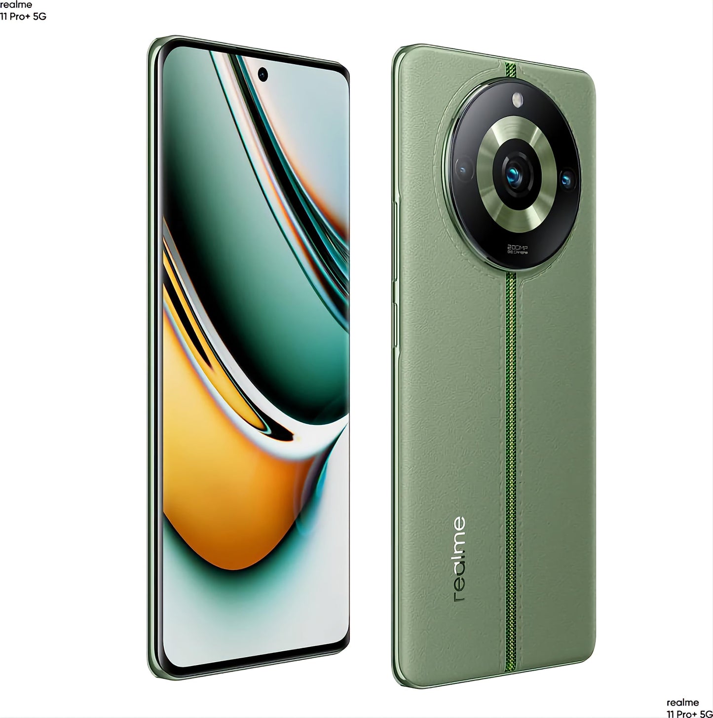 realme 11 Pro+ 5G (Oasis Green, 8GB RAM, 256GB Storage) | 120 Hz Curved Display | 200MP Prolight Camera | 7050 5G Dimensity | 100W SUPERVOOC | 12GB Dynamic RAM | Premier Vegan Leather Finish Design