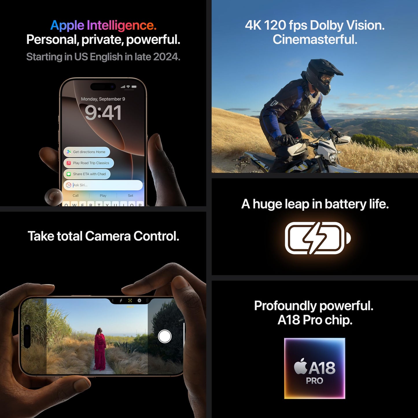iPhone 16 Pro Max 256 GB: 5G Mobile Phone with Camera Control, 4K 120 fps Dolby Vision and a Huge Leap in Battery Life. Works with AirPods; Natural Titanium