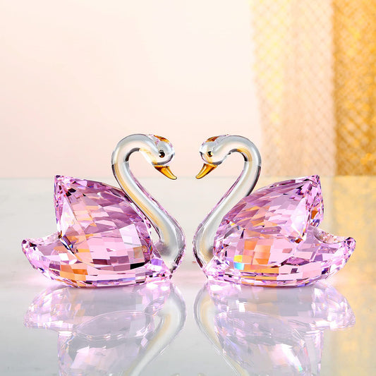 DOJOZ Crystal Swan A Pair, Figurine Collection