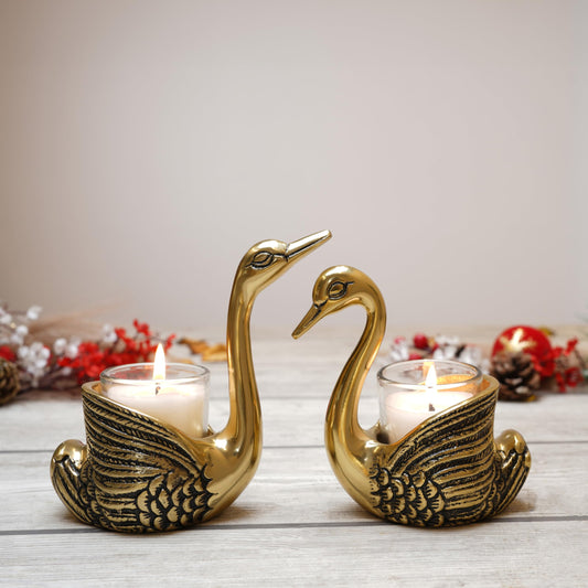 Behoma Decor Accent Metal Pair of Swans